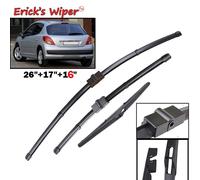 Erick's Wiper-Jeu D'essuie-Glaces Avant Et Arrière,Pare-Brise Pour Kit 207 Ura Back 2006-2014,26 ""+ 17"" + 16