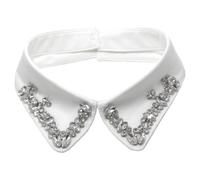 ericotry Faux col ras du cou avec strass pour femme Blanc