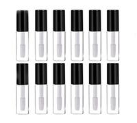 Ericotry Lot de 12 flacons 3 ml rechargeables de baume à lèvres avec brosse à lèvres noire pour les déplacements ou la maison