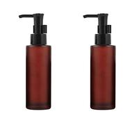 ericotry Lot de 2 flacons à pompe en verre dépoli pour produits de toilette avec pompes noires pour lotion, liquide, huile essentielle, maquillage, huile démaquillante, shampooing (100 ml, rouge vin)
