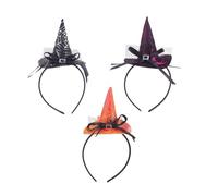 ericotry Lot de 3 bandeaux de sorcière d'Halloween avec nœud en dentelle et toile d'araignée pour femme