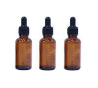 ericotry Lot de 3 flacons compte-gouttes gradués en verre ambré vides rechargeables pour huiles essentielles cosmétiques Elite Fluid Container Jar Pot Holder avec pipette en verre