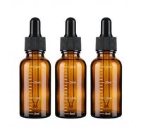 ericotry Lot de 3 flacons compte-gouttes gradués en verre ambré vides rechargeables pour huiles essentielles cosmétiques Elite Fluid Container Jar Pot Holder avec pipette en verre