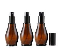 ericotry Lot de 3 flacons vaporisateurs vides rechargeables en verre ambré de 30 ml avec atomiseur noir et bouchon anti-poussière pour huiles essentielles/aromathérapie