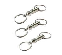 Ericotry Lot de 3 porte-clés détachables en argent avec anneaux fendus