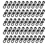 ericotry Lot de 50 mini crochets de gouttière en plastique noir en forme de S pour décorations extérieures