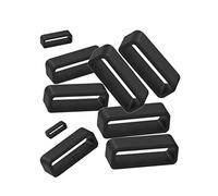 ericotry Lot de 8 boucles de rechange en caoutchouc pour bracelet de montre - Étanches - En silicone - Noir - 12 mm, 14 mm, 16 mm, 18 mm, 20 mm, 22 mm, 24 mm, 26 mm