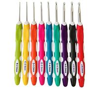 Ericotry Lot de 9 crochets ergonomiques avec poignée douce - Outil de fabrication de mains arthritiques - Taille B à J 2 mm - 6 mm