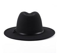 ericotry Unisexe Classique mélange de Laine Fedora Chapeau avec Boucle Large Bord Chapeaux Church Derby Chapeaux de Jazz Caps Trilby pour Hommes Femmes Wedding Party