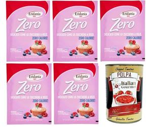 Eridania Zero Delicato Come lo Zucchero a Velo Zero Delicate Like Sucre en poudre 5 x 80 g + Italian Gourmet Polpa 400 g