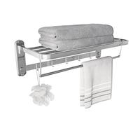 Eridanus, Étagère Salle de Bain Porte-Serviettes Acier Inoxydable, Serviteur de Douche Porte-Vêtement, 60cm avec Crochets