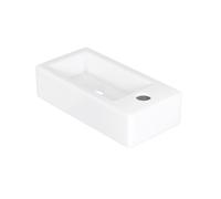 Eridanus Lavabo de salle de bain, lavabo suspendu, vasque rectangulaire en céramique blanche, peu encombrant, robinet à droite pour meuble-lavabo, vestiaire, toilettes, lavabo de comptoir moderne