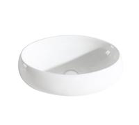 Eridanus Lavabo de salle de bain ovale, lavabo à poser en céramique blanche, vasque pour vestiaire, salle de bain, meuble sous-vasque, blanc brillant - 470 x 330 x 150 mm