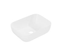 Eridanus Lavabo rectangulaire en porcelaine vitreuse en céramique blanc brillant pour comptoir de salle de bain 400 x 300 x 130 mm