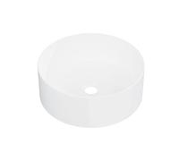 Eridanus Lavabo rond en céramique pour meuble de salle de bain Blanc brillant 415 x 415 x 150 mm