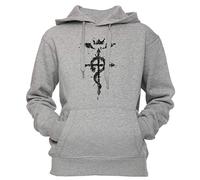 Erido Full Metal Alchimiste Unisexe Homme Sweat À Capuche Sweat-Shirt Pull-Over Taille M Unisex Men's Women's Hoodie Grey Medium Size M