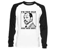 Erido Roger Murtaugh is Too Old for This Shit Homme Femme Unisexe Baseball T-Shirt Blanc Noir Men's Women's Unisex