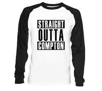 Erido Straight Outta Compton Homme Femme Unisexe Baseball T-Shirt Blanc Noir Men's Women's Unisex