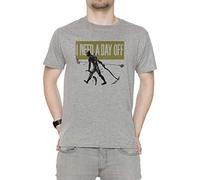Erido Warframe I Need A Day Off Homme T-Shirt Cou D'équipage Gris Manches Courtes Taille XXL Men's Grey T-Shirt XX-Large Size XXL