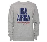 Erido We are The World Unisexe Homme Femme Sweat-Shirt Jersey Pull-Over Gris Taille S Men's Women's Jumper Grey Small Size S