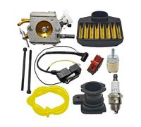 ERIHJOX Bobine d'allumage Compatible avec carburateur 365 362 371 372 et kit de Filtre à air for tronçonneuse 537162204, 503281801, 503 28 32 03