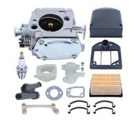 ERIHJOX Carburateur adapté for tronçonneuse 61 266 268 272 272XP avec Support, Filtre à air, collecteur d'admission, Joint, Bougie d'allumage