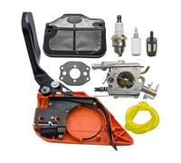 ERIHJOX Couvercle de chaîne de pignon d'embrayage, poignée de Frein, Ensemble de carburateur adapté aux tronçonneuses 136 137 141 142, pièce de Rechange