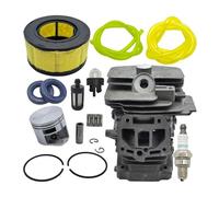 ERIHJOX Cylindre plaqué 44 mm, Piston, Filtre à air, Poire d'amorçage, Compatible avec tronçonneuse MS251 MS 251, kit de roulements et Joints d'huile 1143 020 1207