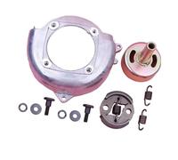 ERIHJOX Kit d'embrayage GX25 9T 7T (Dents, Tambour, Volant Moteur, Couvercle de Ventilateur, Boulon, rondelle ondulée, Ressort) Compatible avec Moteur GX 25(7 Teeth Drum)