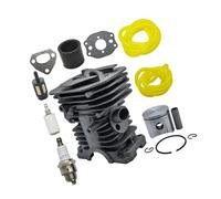 ERIHJOX Kit Piston-Cylindre 38 mm Compatible avec Les tronçonneuses 142, 141, 137 et 136. Remplace la référence 530069940 W. Comprend Le collecteur, Le Filtre à Carburant et Le Joint de Conduite.