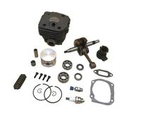 ERIHJOX Kit Piston/Cylindre/Vilebrequin/roulement/Bougie d'allumage 48 mm/50 mm Compatible avec Les tronçonneuses HUS 362, 365, 371, 372 et 372XP.
