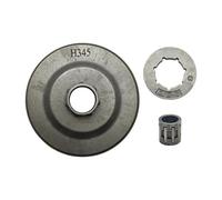 ERIHJOX Tambour d'embrayage de chaîne et Cage à Aiguilles de pignon for tronçonneuse 445 450 E 345 340 346XP 350 351 353 3/8"-7T