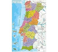Carte du Portugal, poster, affiche, map Portugal Grande taille 91,5x61cm Version portugaise G