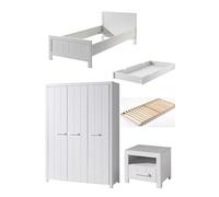 Vipack Erik Lit Simple + Sommier + Chevet + Armoire 3 Portes + Lit Gigogne