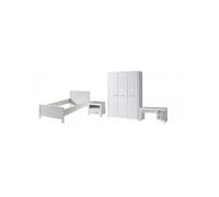 Vipack Erik Lit Simple +Table De Chevet +Armoire 3 Portes + Bureau