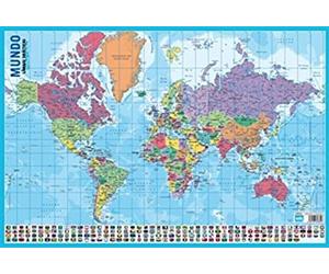 Erik® - Planche Éducative | Affiche semi-rigide 40 x 59 cm | Carte du Monde - Portugais