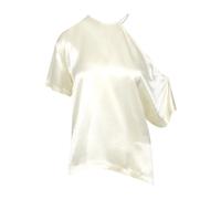 Erika Cavallini - Satin Shirt - Femme - Blouses et Chemises - Beige - Taille: 38 FR