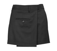 Erika Cavallini - Short en Gabardine de Laine avec Détail Panneau Avant - Femme - Shorts - Noir - Taille: 36 FR