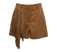 Erika Cavallini - Shorts en coton taille haute - Femme - Shorts - Brun - Taille: 40 FR