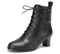 ErikenUrben Femmes Vintage Victorian Bottes Lacets 70s Witch Bottillonss Talons Moyen Steampunk Bottes Black Taille 38