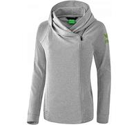 Erima 2071824 Sweat-Shirt à Capuche Femme, Gris Clair Chiné/Twist of Lime, FR : S (Taille Fabricant : 36)