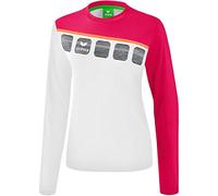 Erima 5-C Longsleeve Femme, Blanc/Love Rose/Peach, FR : XS (Taille Fabricant : 34)