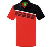 Erima 5-C Polo Shirt Mixte Enfant, Rouge/Noir/Blanc, FR : XXS (Taille Fabricant : 128)