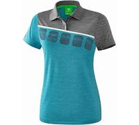 Erima 5-C Poloshirt Femme, Blanc/Oriental Blue/Colonial Blue, FR : L (Taille Fabricant : 40)