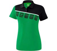 Erima 5-C Poloshirt Femme, Blanc/Oriental Blue/Colonial Blue, FR : XS (Taille Fabricant : 34)