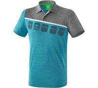 Erima 5-C Poloshirt Mixte Adulte, Blanc/Oriental Blue/Colonial Blue, FR : M (Taille Fabricant : M)