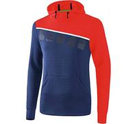 Erima 5-C Sweat à Capuche Hoodie Mixte Adulte, New Navy/Rouge/Blanc, FR : 2XL (Taille Fabricant : XXL)