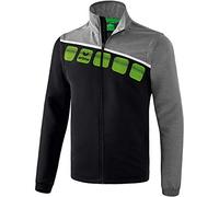 Erima 5-C Veste à Manches Amovibles Jacket Mixte Adulte, Noir/Gris chiné/Blanc, FR : L (Taille Fabricant : L)