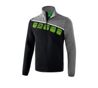 Erima 5-C Veste à Manches Amovibles Jacket Mixte Adulte, Noir/Gris chiné/Blanc, FR : S (Taille Fabricant : S)