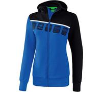 Erima 5-C Veste d'entraînement à Capuche Femme, Blanc/Oriental Colonial Blue, FR : L (Taille Fabricant : 40)